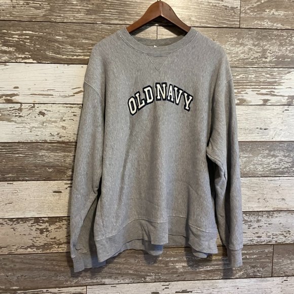 Old Navy Other - Old Navy Grey Fleece Crew Neck Long Sleeve Sweater